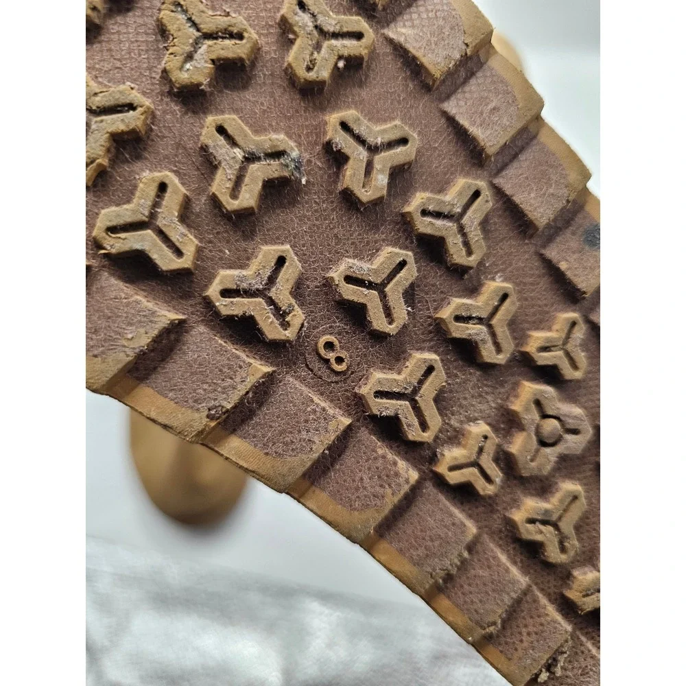 Rocawear Womens Chestnut Brown Faux Suede Rhinestone Quilted Winter Boots Size 8